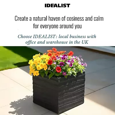 IDEALIST Lite Straw Ribbed Square Outdoor Planter