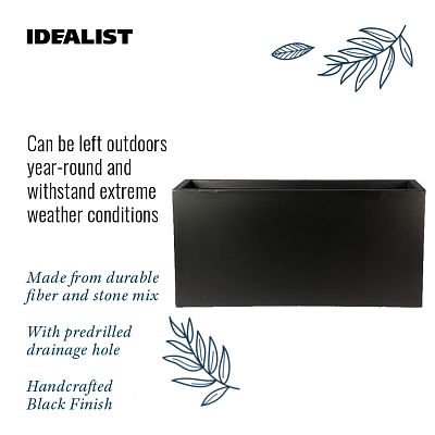 IDEALIST Lite Contemporary Light Concrete High Trough Planter