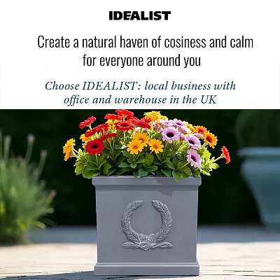 IDEALIST Kensington Light Stone Square Garden Planter
