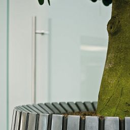 Lines Round Tall Polystone Indoor Planter