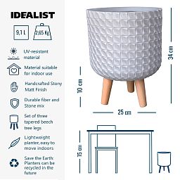 IDEALIST Lite Faceted Effect Planter on Legs