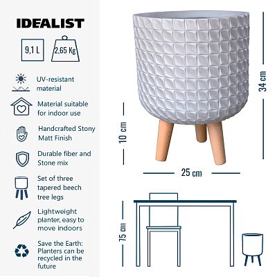 IDEALIST Lite Faceted Effect Planter on Legs