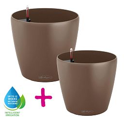 LECHUZA CLASSICO Color Round Poly Resin Self-watering Planter Set
