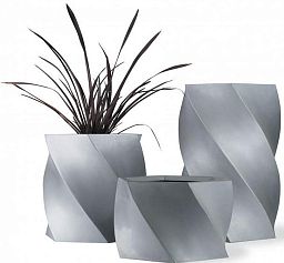 Twister Fiberglass Round Tall Aluminium Planter Pot In/Out