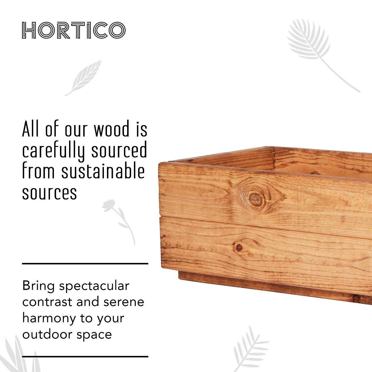 Rustic Scandinavian Redwood Window Box Outdoor Planter Made in UK by HORTICO