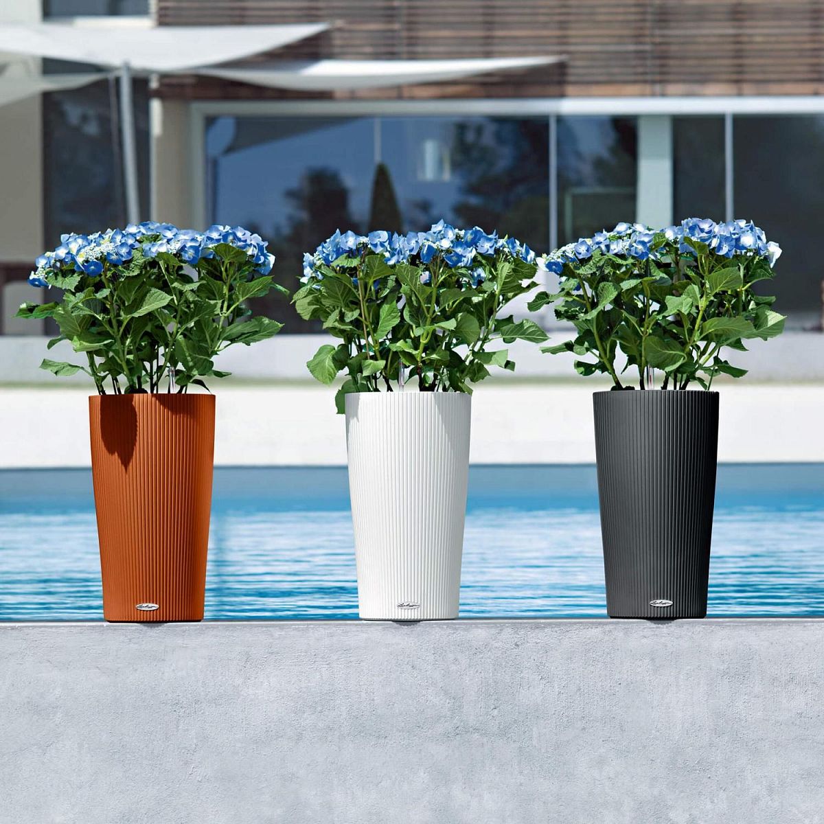 LECHUZA CILINDRO Color Round Tall Poly Resin Self-watering Planter