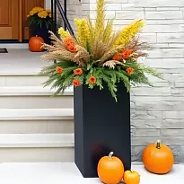 IDEALIST Lite Contemporary Black Light Concrete Garden Tall Square Pla...