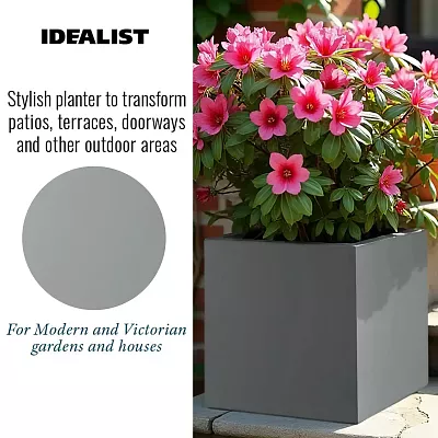 IDEALIST Lite Square Box Contemporary Light Concrete Planter
