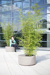 Division Bottom Round Fiberstone Outdoor Planter