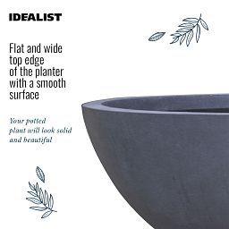IDEALIST Lite Dish Style Smooth Bowl Outdoor Planter