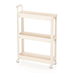Kitchen Bath Trolley Tiered Multi-purpose Plastic Organiser with Handle and Wheels by Froppi
