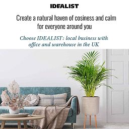 IDEALIST Lite Plaited Style Cylinder Planter on Legs, Round Pot Plant Stand Indoor