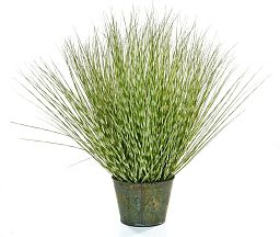 Zebra in metal pot Artificial Grass Plant
