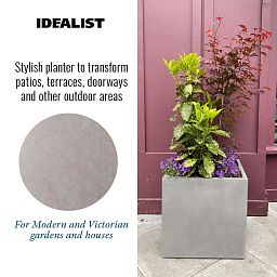 IDEALIST Lite Square Box Contemporary Light Concrete Planter