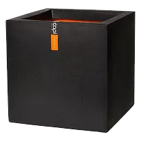 Square Resin Black Planter by Cadix Capi Tutch H30 L30 W30 cm Large, 2...