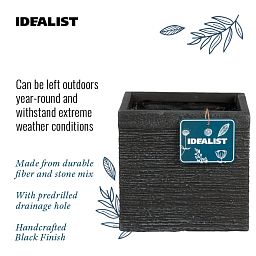IDEALIST Lite Ribbed Light Concrete Square Planter