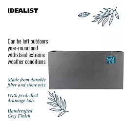 IDEALIST Lite Contemporary Light Concrete High Trough Planter Set