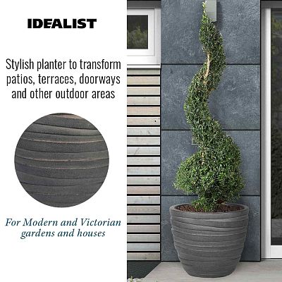 IDEALIST Lite Row Light Concrete Egg Planter