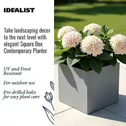 IDEALIST Lite Square Box Contemporary Light Concrete Planter