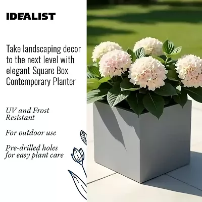 IDEALIST Lite Square Box Contemporary Light Concrete Planter