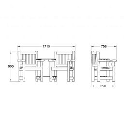 Outdoor Wooden Harvington Love Seat by Forest Garden