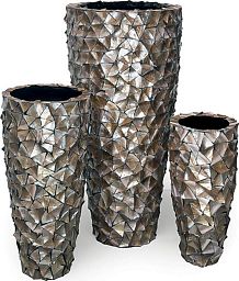 Shell Conical Round Tall Polystone Indoor Planter