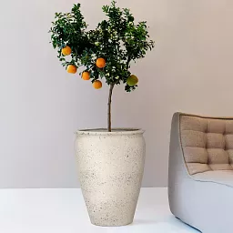 Tall Ficonstone Artemis Round Vase Planter by Idealist Premium