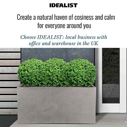 IDEALIST Lite Contemporary Light Concrete Trough Planter Set
