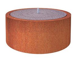 CorTen Round Fountain Watertable