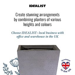IDEALIST Lite Ribbed Light Concrete Tapered Planter