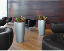 LECHUZA Rondo Round Tall Poly Resin Self-watering Planter
