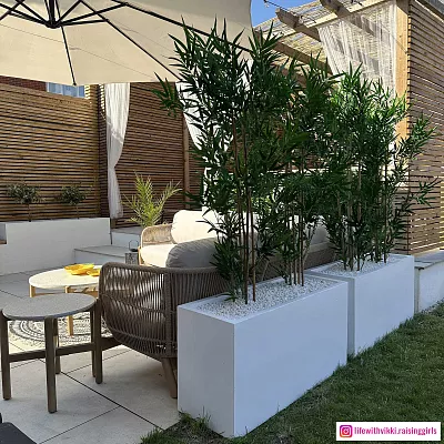 IDEALIST Lite Contemporary Light Concrete High Trough Planter