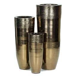Glaze Round Tall Polystone Indoor Planter