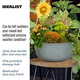 IDEALIST Lite Plaited Style Bowl Outdoor Planter