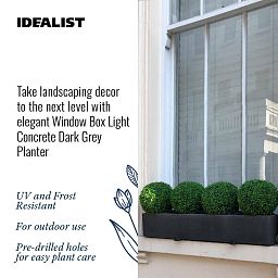 IDEALIST Lite Window Box Light Concrete Planter Set