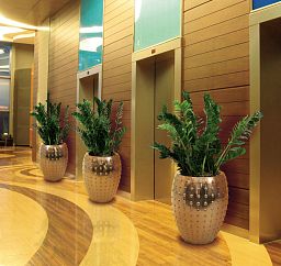 Ceramic Round Tall Bump Glossy Planter Pot In/Out