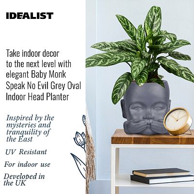 IDEALIST Lite Baby Monk Speak No Evil Oval Face Plant Pot Indoor