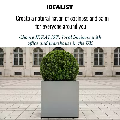 IDEALIST Lite Square Box Contemporary Light Concrete Planter