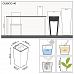 LECHUZA CUBICO Square Tall Poly Resin Self-watering Planter
