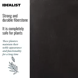 Set of IDEALIST Lite Light Concrete Garden Tall Planters, Outdoor Plant Pots with Tapered Shape