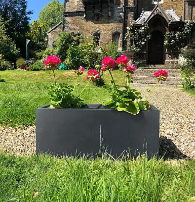 IDEALIST Lite Contemporary Light Concrete High Trough Planter
