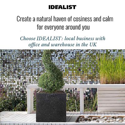 IDEALIST Lite Square Box Contemporary Marble Light Concrete Planter