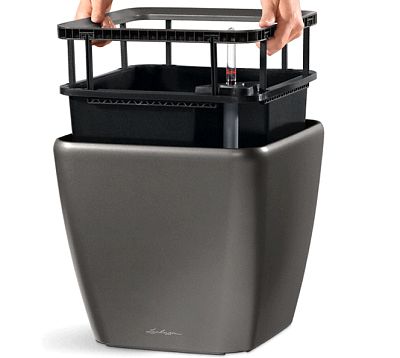 LECHUZA Quadro LS Square Poly Resin Self-watering Planter