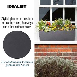 IDEALIST Lite Window Box Light Concrete Planter