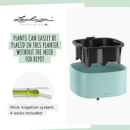 LECHUZA PILA Color Stick Square Poly Resin Self-watering Planter