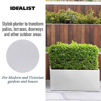 IDEALIST Lite Contemporary Light Concrete High Trough Planter