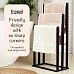 Froppi Bamboo Free Standing Towel Rack, Wooden Towel Holder and Ladder with 3 Bars