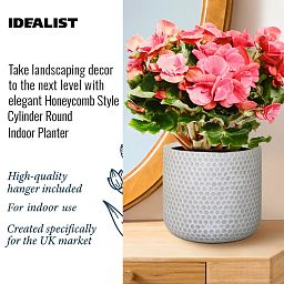 IDEALIST Lite Honeycomb Style Table and Hanging Cylinder Round Plant Pot Dual Use Indoor Planter