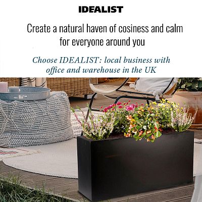 IDEALIST Lite Contemporary Light Concrete High Trough Planter