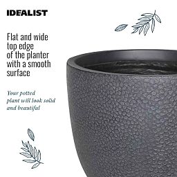 IDEALIST Lite Hammered Stone Light Concrete Egg Outdoor Planter